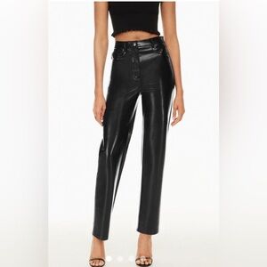WILFRED. Black “Melina” leather-like pants. Size US 2